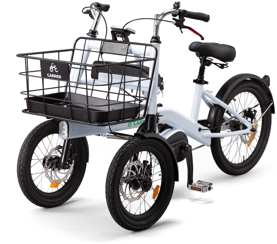 CARRIER前2輪電動三輪車ホワイト1 CARRIER前2輪電動三輪車ホワイト1